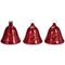 6.5" Musical Lighted Red Bells Christmas Décor Set